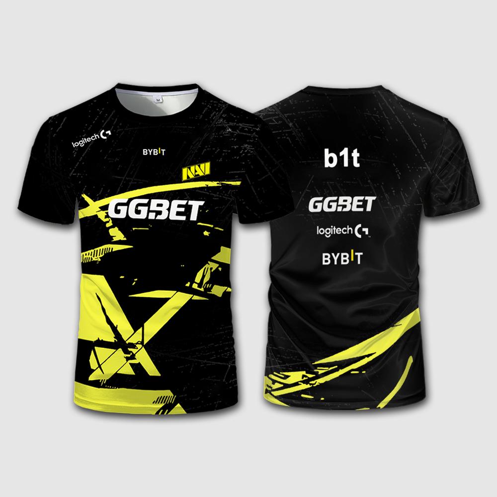 S1mple NAVI Trikot CSGO Herren Sport 3D-Druck Kurzarm T-Shirt CS2 Groß E-Sport Benutzerdefinierter Trainingsanzug Fan-Geschenk L