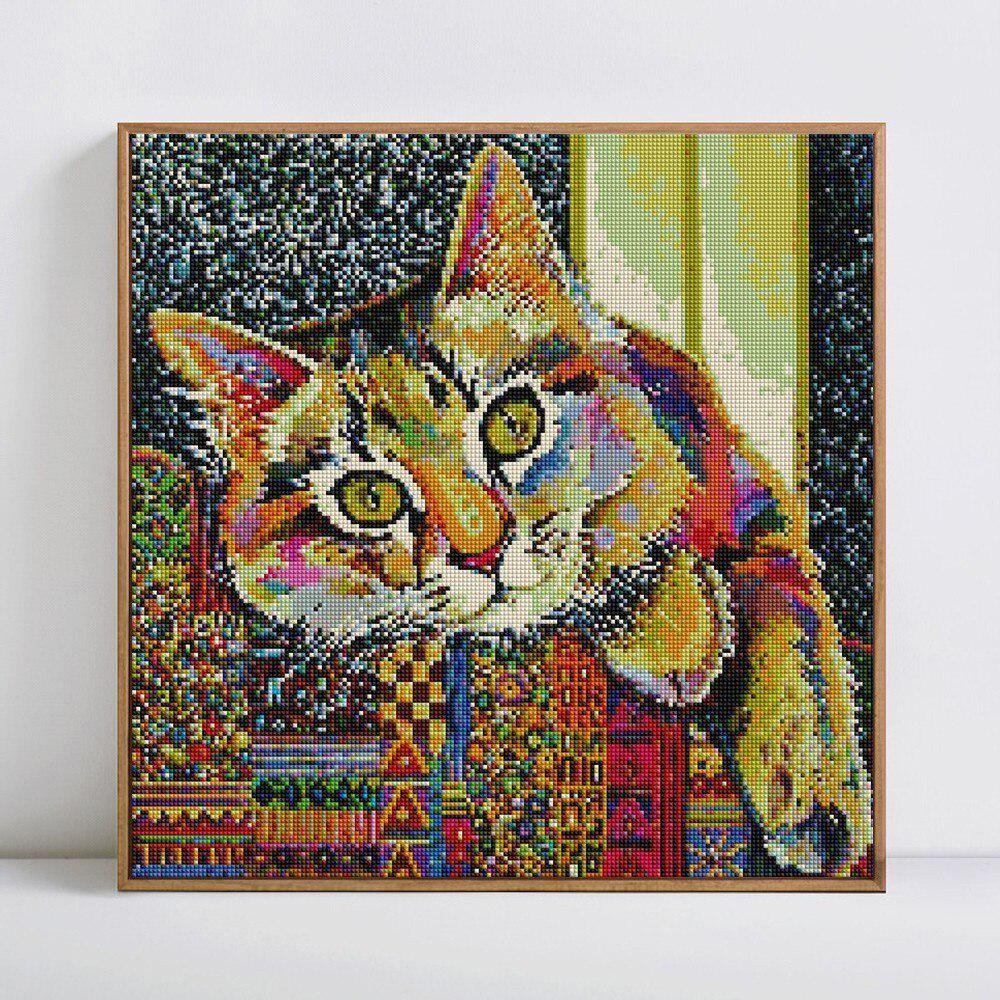 Diamant Malerei Tiere Bilder Von Strass Diamant Stickerei Katzen Handarbeit Diamant 30x30