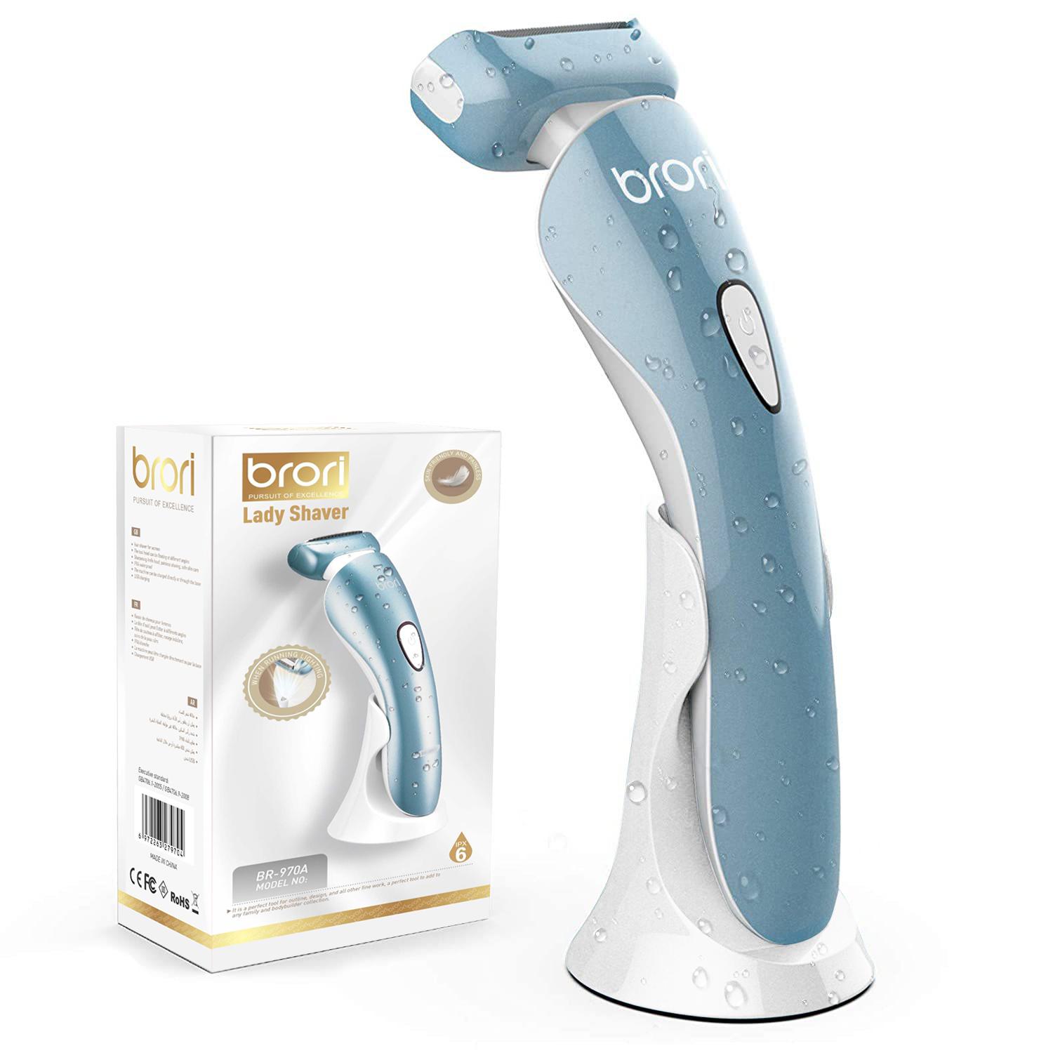 Brori Rasierer, elektrischer Rasierer für Damen, Bikini-Trimmer, Körperhaarentfernung für Beine BR-N970