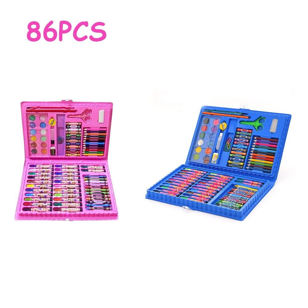86PCS Aquarell Zeichnung Kunst Marker Pinsel Pen-Set Kinder Malerei Kunst Set Werkzeuge Kinder 86 PCS blau
