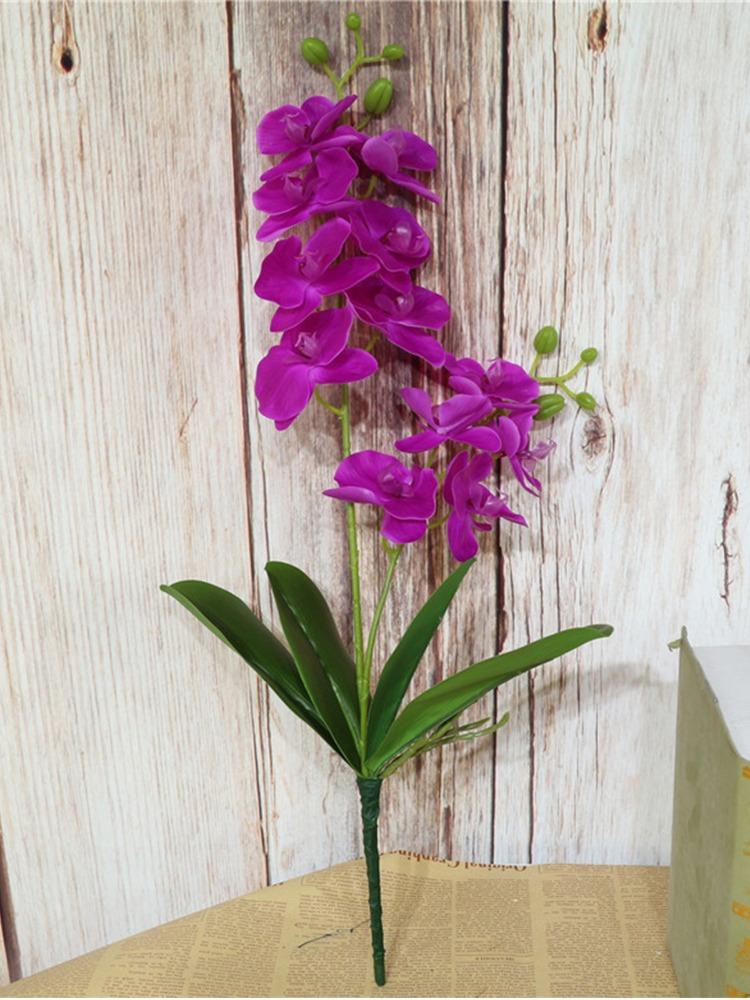 1 Stück künstliche Blumen, künstliche Schmetterlinge, Orchideen, fühlen sich echt an, für Hochzeit, Zuhause, Büro, Party, Hotel, Hof, Dekoration, Restaurant, Terrasse, festlich violett