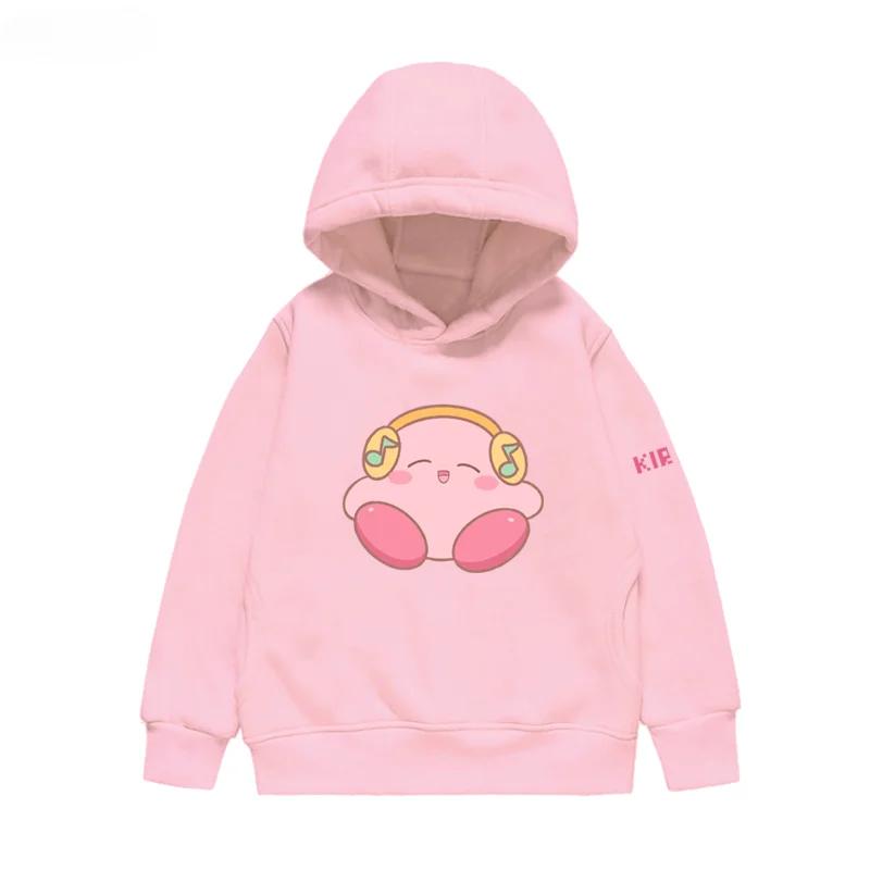 2025 Niedliche Kirby Hoodies Jungen Kleidung Kinder Kinder Jungen Kleidung Rundhals Sweatshirt Mädchen Kleidung 4 bis 14 Jahre Hoodies 140 schwarz