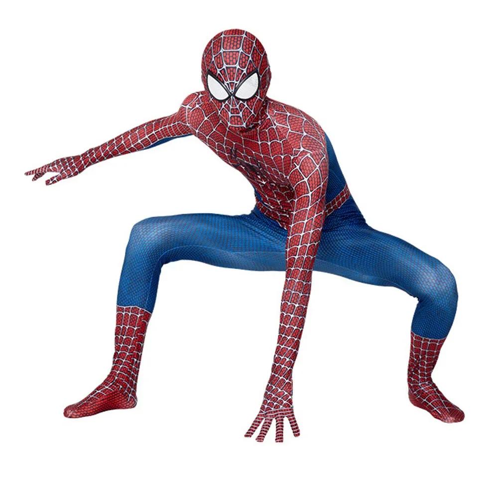 Kinderkostüme Superheld Miles Spider-Man Cosplay Jumpsuit Bodysuit Zentai Werfer Halloween Kostüme für Kinder Erwachsene 110 blue