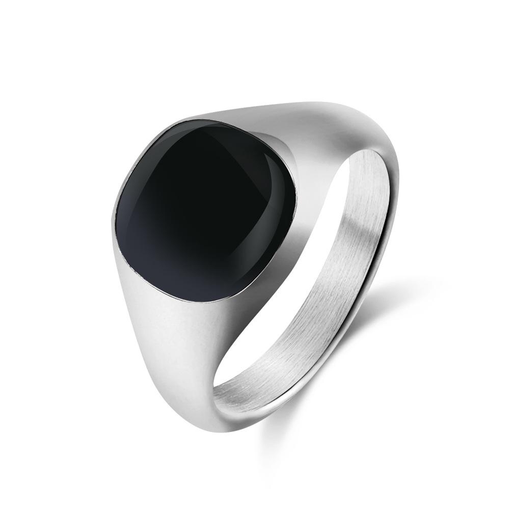 Titanstahl Tropföl Schwarzer Dichtungsring Unisex Stil Trendiger Schmuck für Herren und Damen Personalisiert 12#