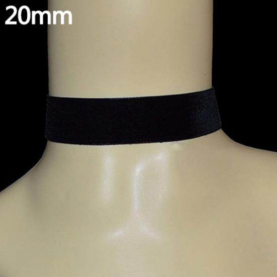 Damen-Halskette aus schwarzem Samt, Gothic-Halskette, schlichter Retro-Schmuck, Weihnachtsgeschenk 20mm schwarz