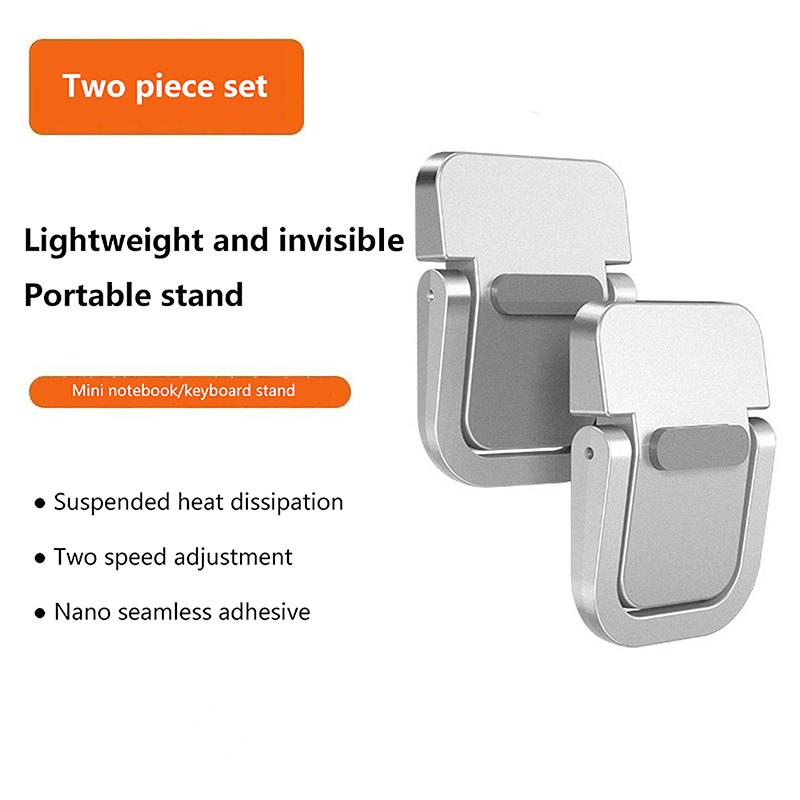 2Pcs Laptop Stand Mini Tragbare Halter Faltbare Nvisible Laptop Riser Halterung Für Macbook Notebook Stand Cooling Halter silber