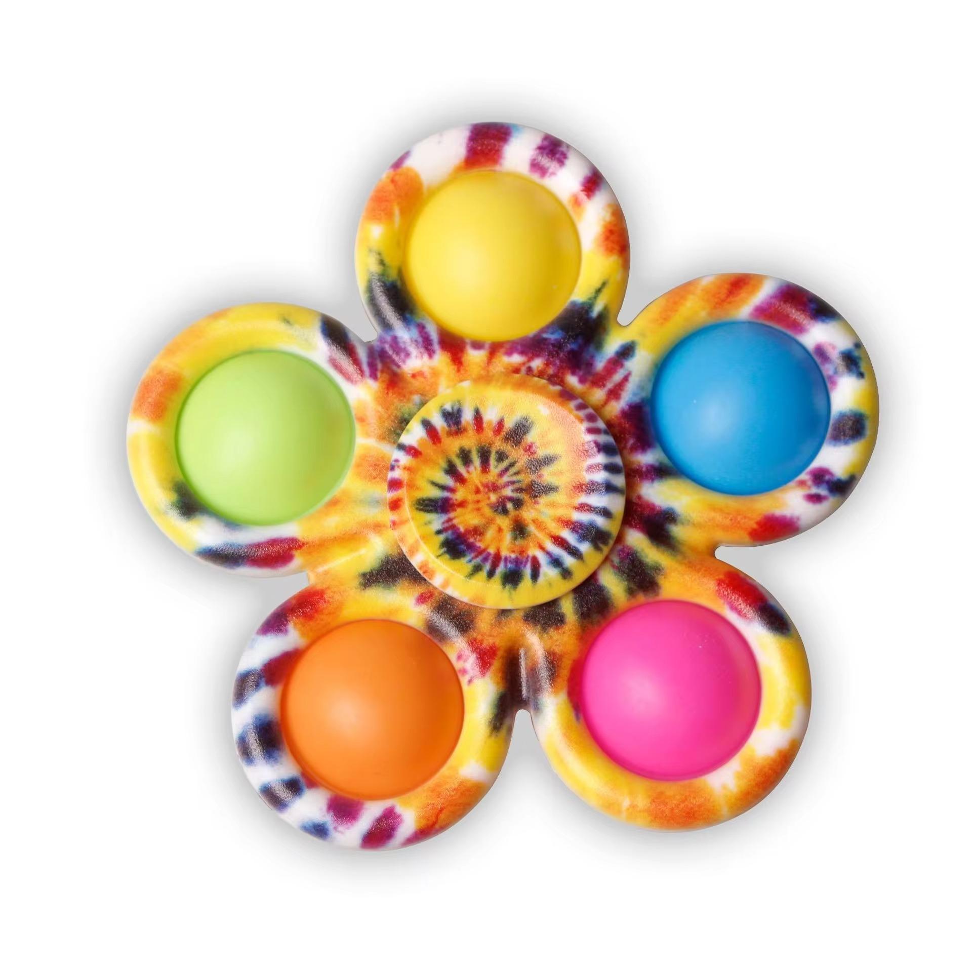 Fidget Spinner Sensorische Pops Finger Spielzeug Tie Dye Einfache Push-Blase Hand für ADHS Autismus Angst Stressabbau Geschenke