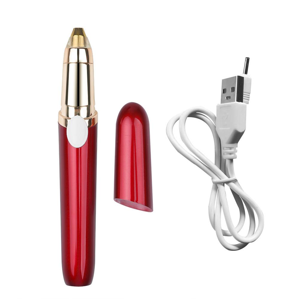 USB Aufladbare Elektrische Augenbraue Trimmer Rasierer Haar Entfernung Tragbare Make-Up Werkzeuge Frauen Epilierer Gesicht Kinn Lip Nase Haar Entferner rot