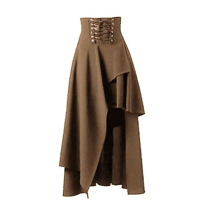 Frühling Herbst Cosplay Mittelalter Renaissance Gothic Steampunk Kleidung Kostüme Halloween Karneval Vintage Dress Up Saum Maxirock S dunkelbraune
