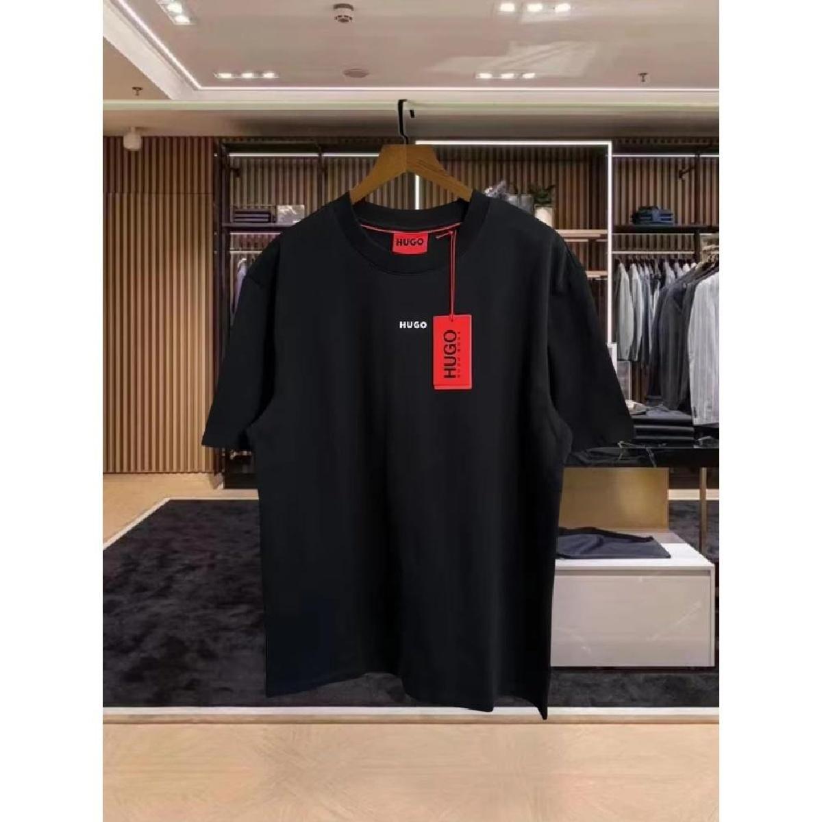 Heißer Verkauf Sommer Herren Damen T-Shirt Designer Hugo T-Shirt Print Kurzarm Baumwoll-T-Shirt Marken-T-Shirt Oversized 2024 Top Kleidung XL schwarz