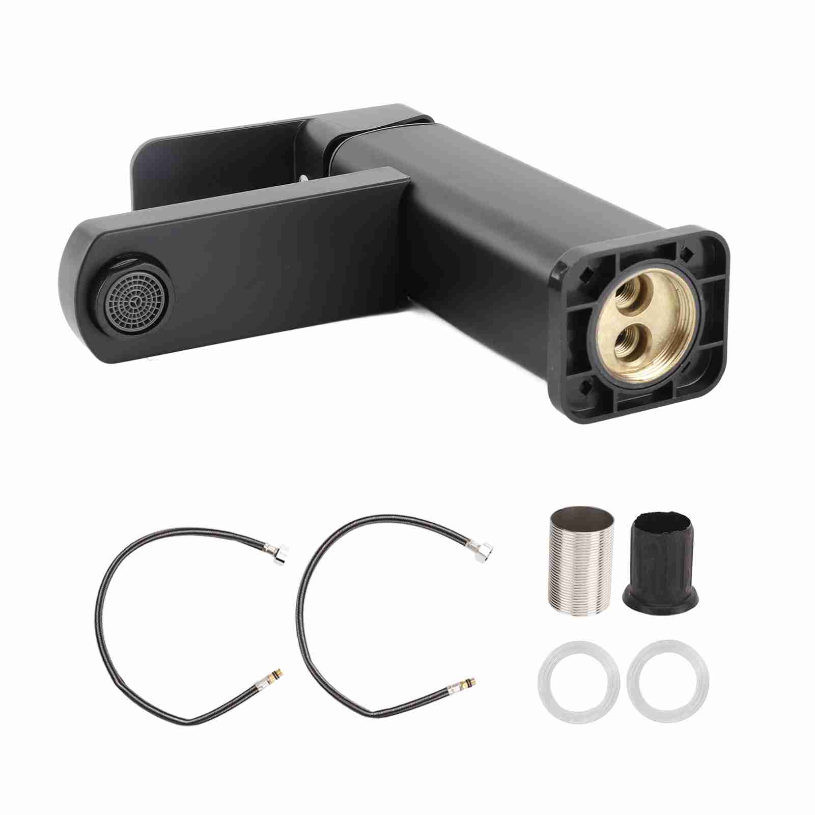 Badezimmer-Wasserhahn, Einlochmontage, Edelstahl, modern, verstellbar, heiß/kalt, Waschbecken-Wasserhahn für Badezimmer