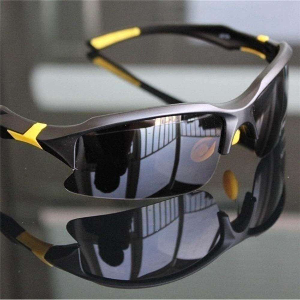 Herren Outdoor-Fahrradbrille, Mountainbike-Brille, Fahrrad-Sonnenbrille, polarisierte Brille schwarz/gelb