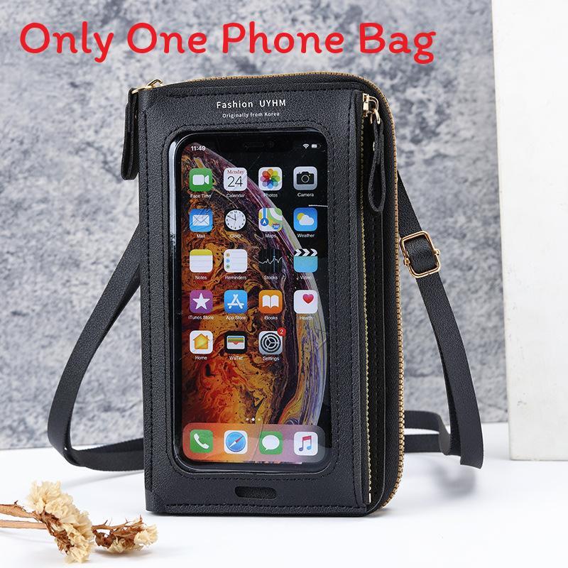 Touchscreen-Handytasche für Damen mit Diebstahlschutz-Design und multifunktionaler Geldbörsen-Tasche schwarz