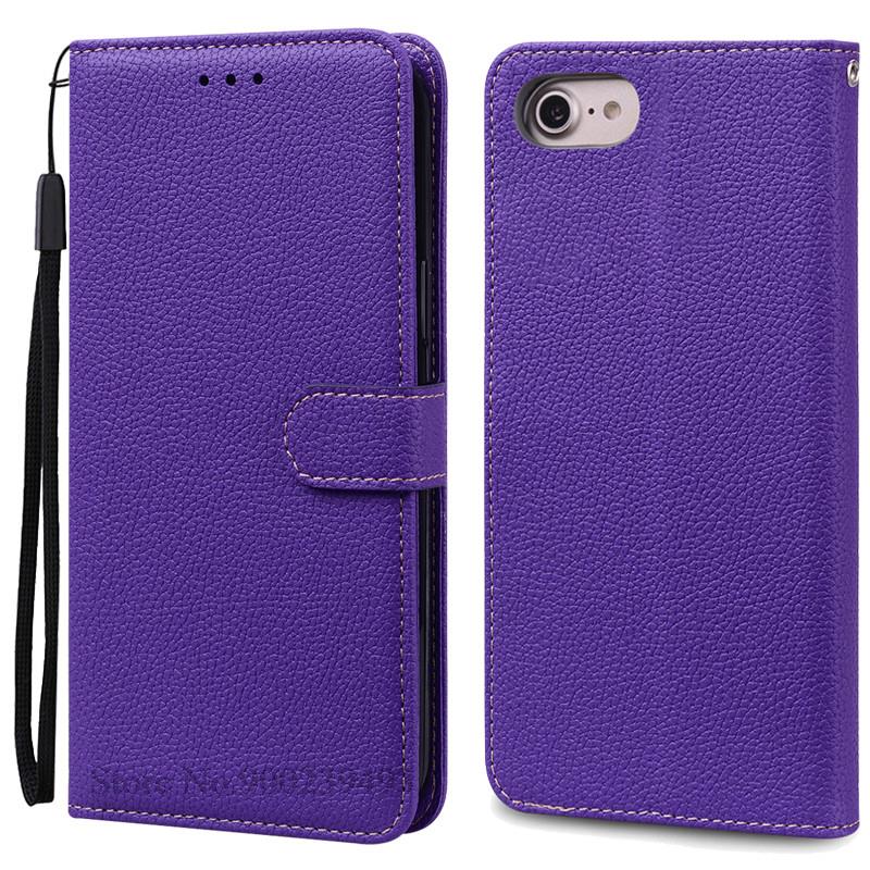 Luxus Brieftasche Hülle für iPhone 6 6S Hülle iPhone 7 8 Plus Weiche Silikon Leder Klapphülle für Coque iPhone 8 7 6 6S Plus Cover Tasche iPhone 6 6S dunkelviolette