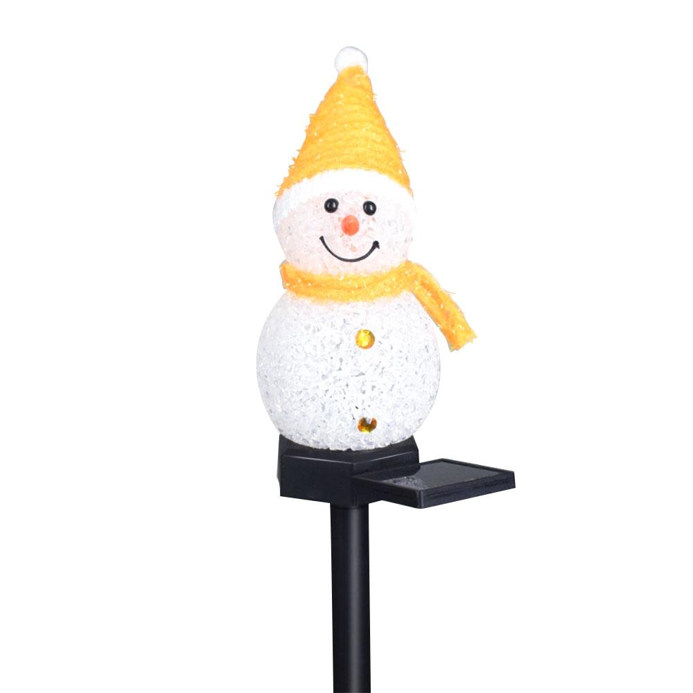 Solar Weihnachten Schneemann Boden eingesetzt Lampe Outdoor Garten Dekoration Landschaft LED Rasen Lampe gelb