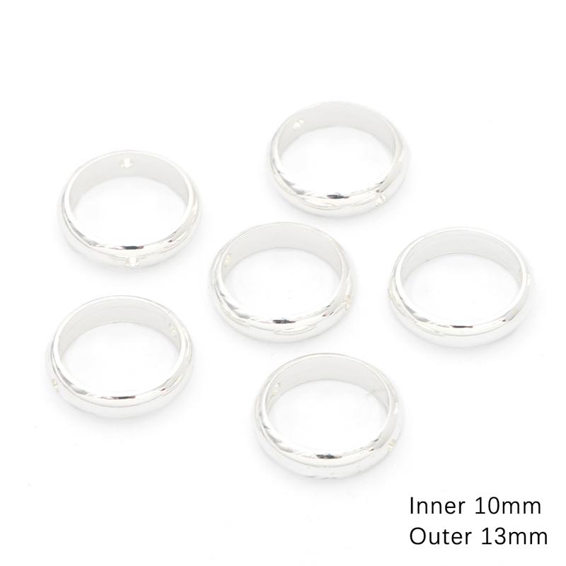 5 Stücke Kupfer Hängende Überzogene Runde Perlen Ring Für DIY Halskette Armband Ohrringe Schmuck Machen Handwerk Zubehör 13mm 5pcs silber
