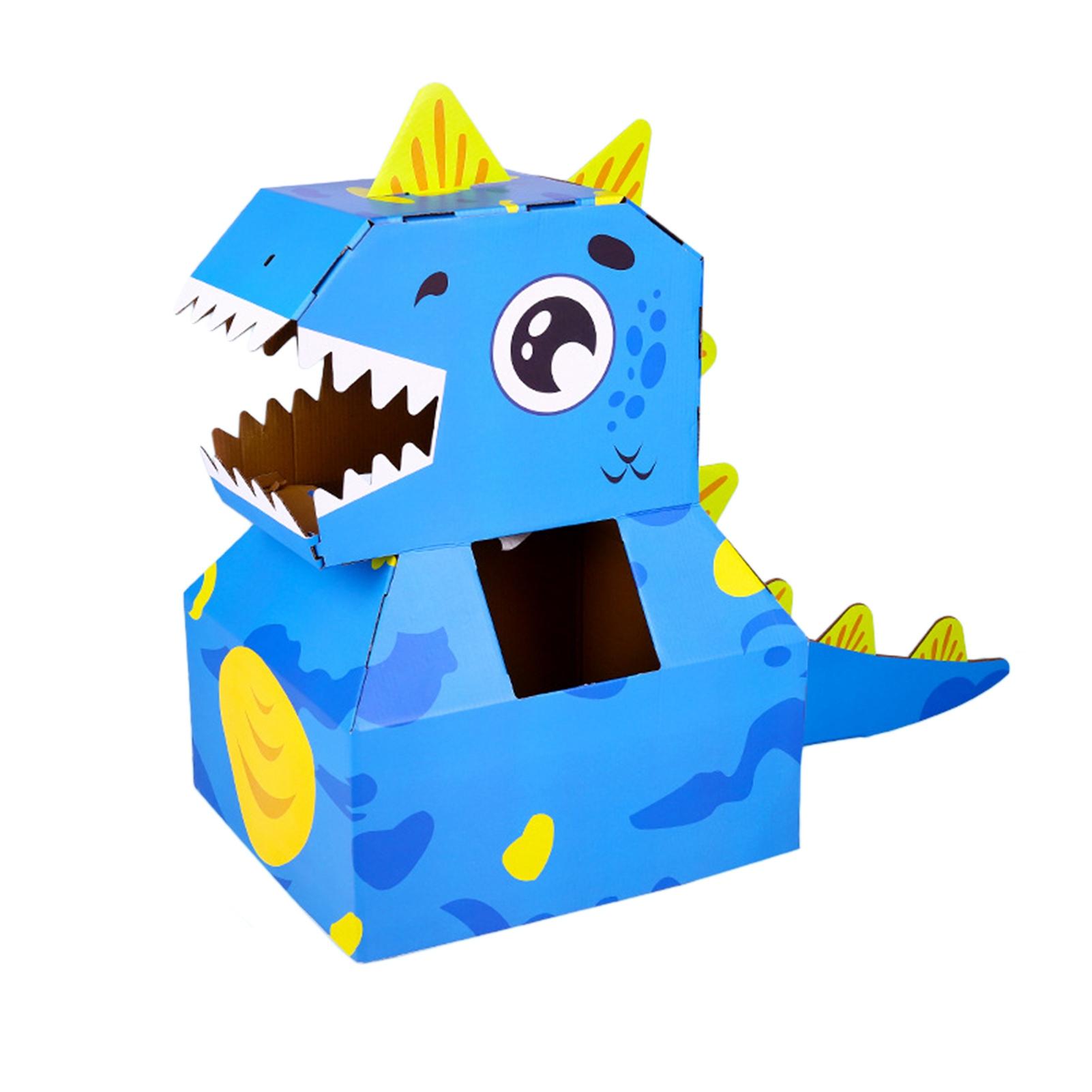 Papier Dinosaurierkopf Kostüme Spielzeug DIY Tragbar Interaktiv Papp-Dinosaurierkopf Kostüme für