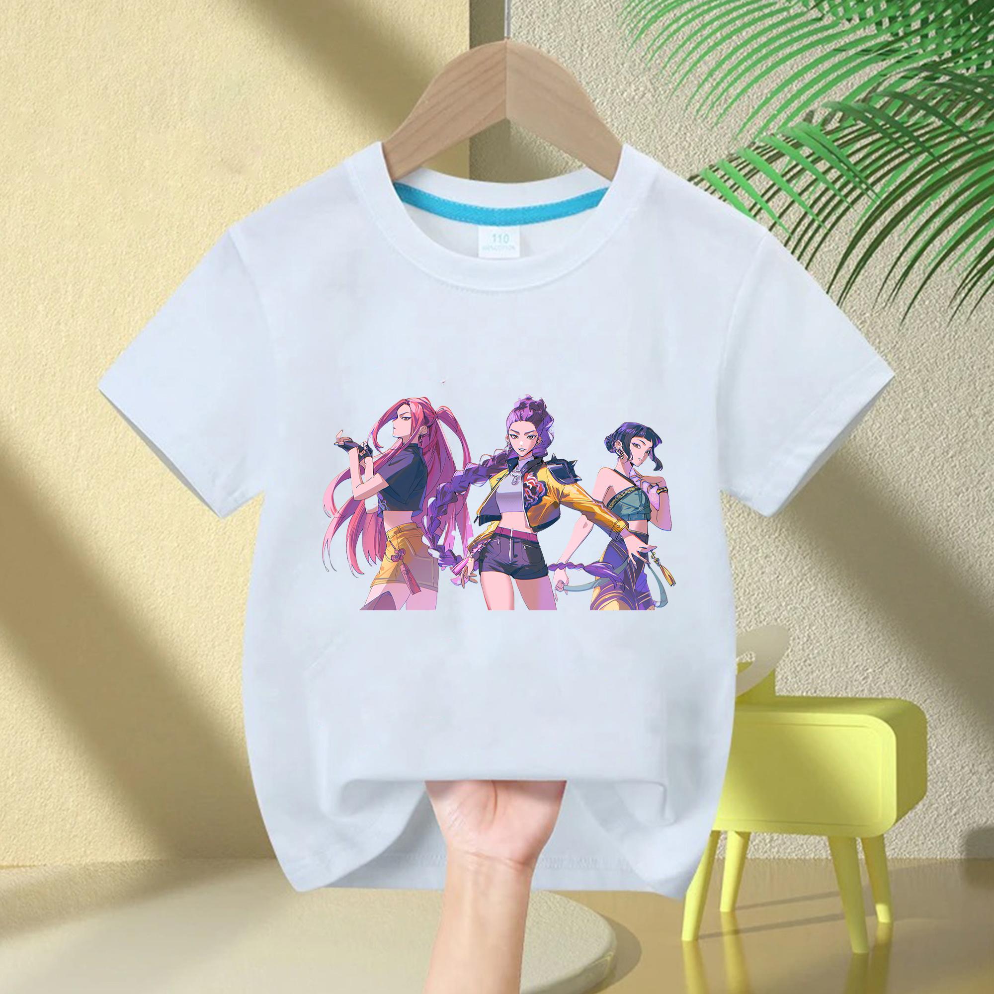 T-Shirts Mädchen Cartoon Bedruckt Mädchen T-Shirt Rundhals Mode Freizeit Oberteil Kinder T-Shirt Mädchen Kleidung 150