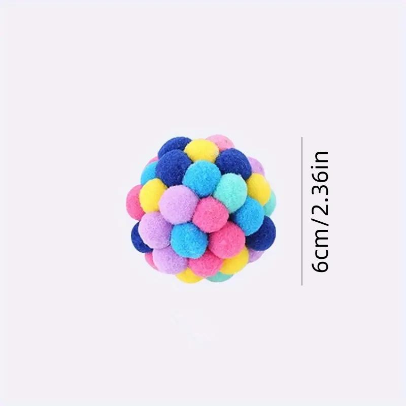 Katzenspielzeug Katze Plüschball Spielzeug Haustier Elastischer Glockenball Selbst Hallo Ball Spielende Katze Bunter Wollball