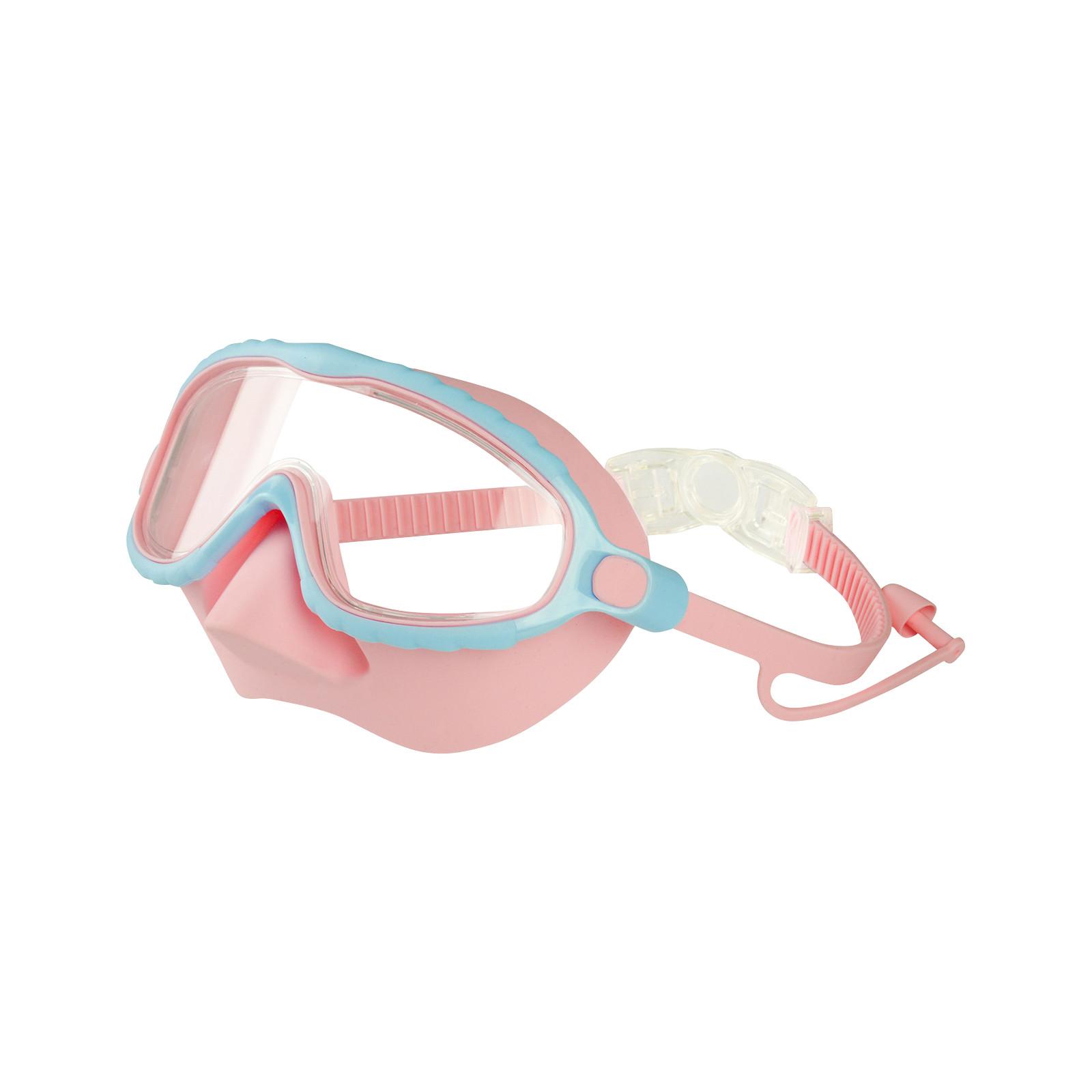 Kinderschwimmbrillen für Jungen & Mädchen (3-15 Jahre) Großer Rahmen HD-Sicht, Beschlagschutz, Auslaufsicher, Bequeme Silikon-Schwimmbrille One Size rosa