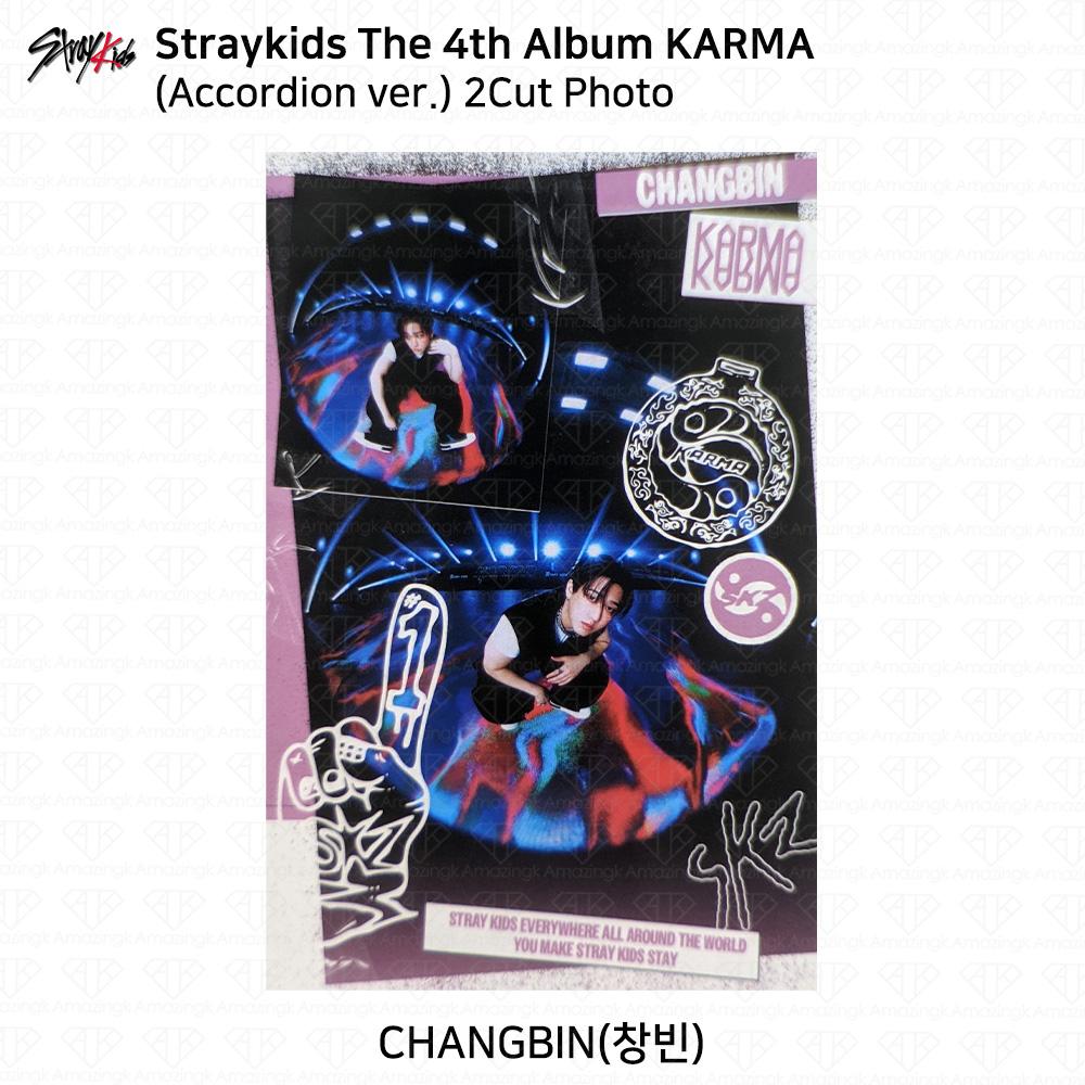 Stray Kids Das 4. Album Karma Akkordeon-Version Offizielle Fotokarte Changbin 2Cut Photo
