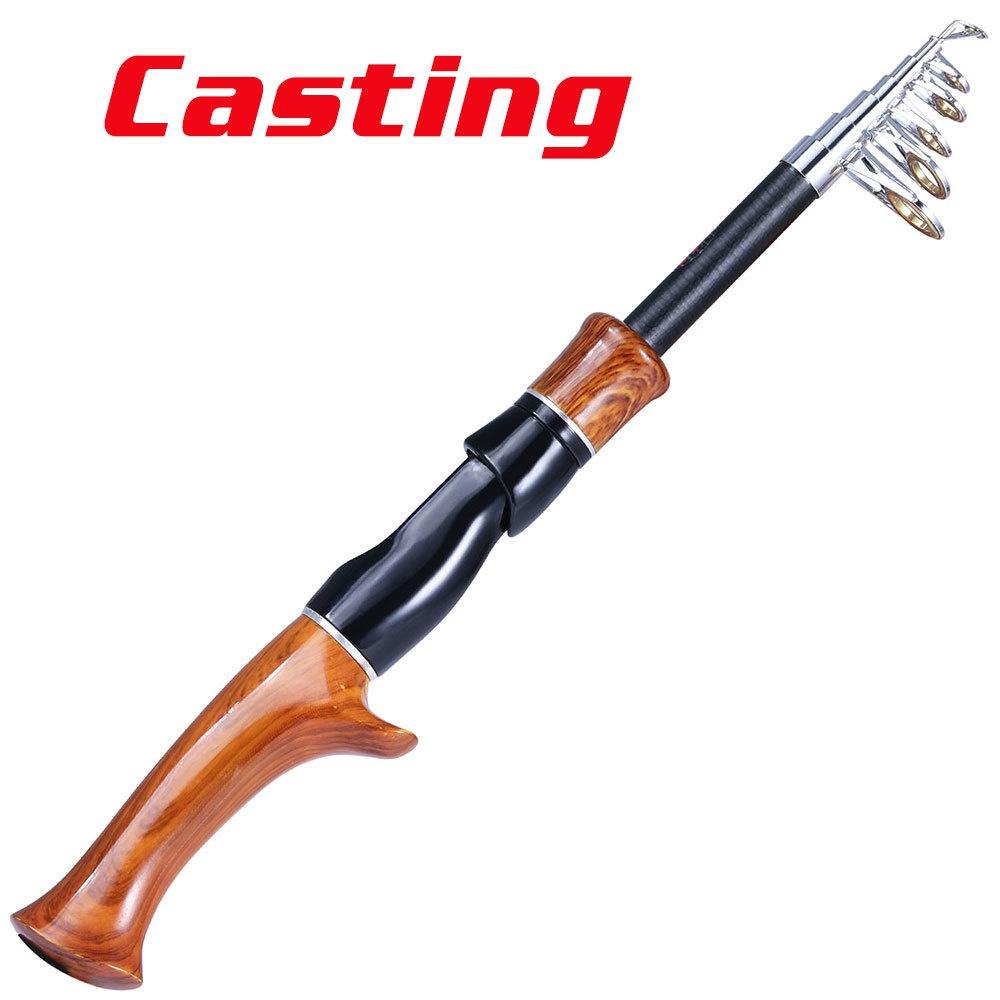 SOUGAYILANG 5,2 ft Tragbare Teleskop Angelrute Spinning Casting Angelgerät Angelrute FishingTools Casting