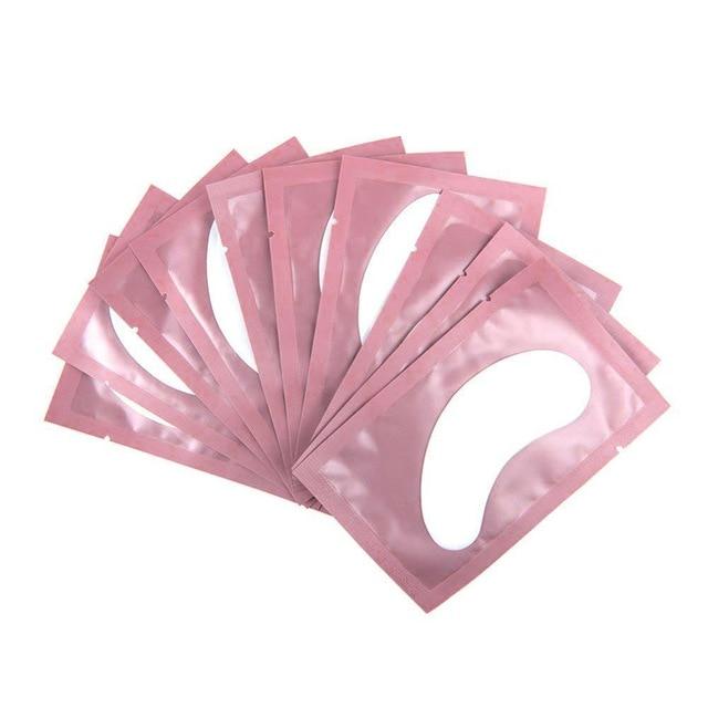 50 Paar Wimpernverlängerungs-Papierflicken, gepfropfte Augenaufkleber, 7-farbige Wimpern-Unter-Augen-Spitzen-Aufkleber 50 pairs rosa