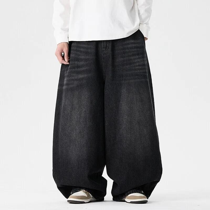 Streetwear Herren Weite Jeans Harajuku Baggy Jeans Herren Lässig Übergroße Jeanshosen Herren Mode Große Größe XL schwarz