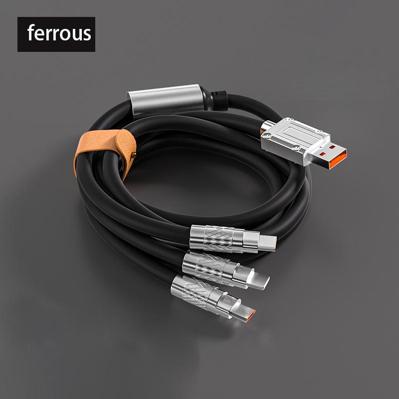 6A 120W Datenkabel 3 in 1 Superschnelles Ladekabel Typ C Micro USB Ladekabel für Smartphones