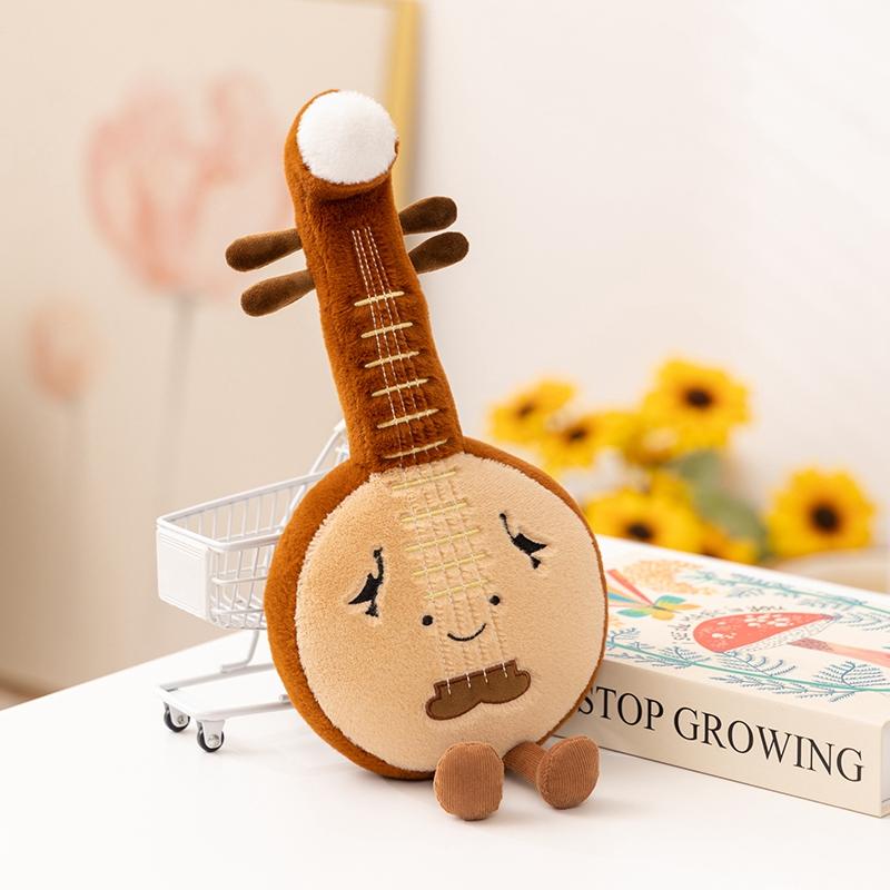 Niedliches Saxophon, Klavier, Guzheng, Bass, Chinesische Ruan Plüschtier Stofftier Verspieltes Musikinstrument Weiche Puppe Kinderspielzeug Geburtstagsgeschenk