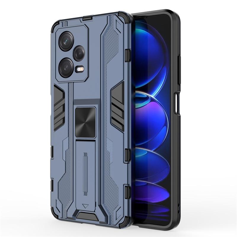 Für Redmi Note 12 Pro 5G Hülle Magnetische Autohalterung Ständer Armor Handyhüllen Für Xiaomi Redmi Note12 Pro Plus Kameraschutzhülle For Redmi Note 12 5G blau