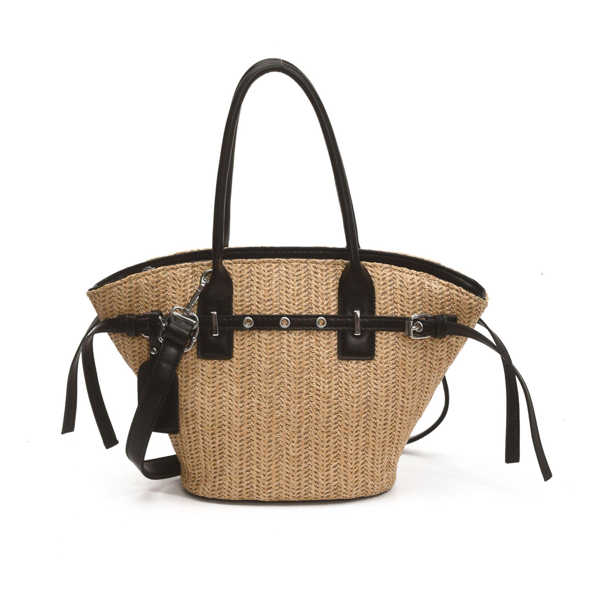 Mode Handtasche mit großer Kapazität Lässige Handtasche Urlaubs-Umhängetasche schwarz