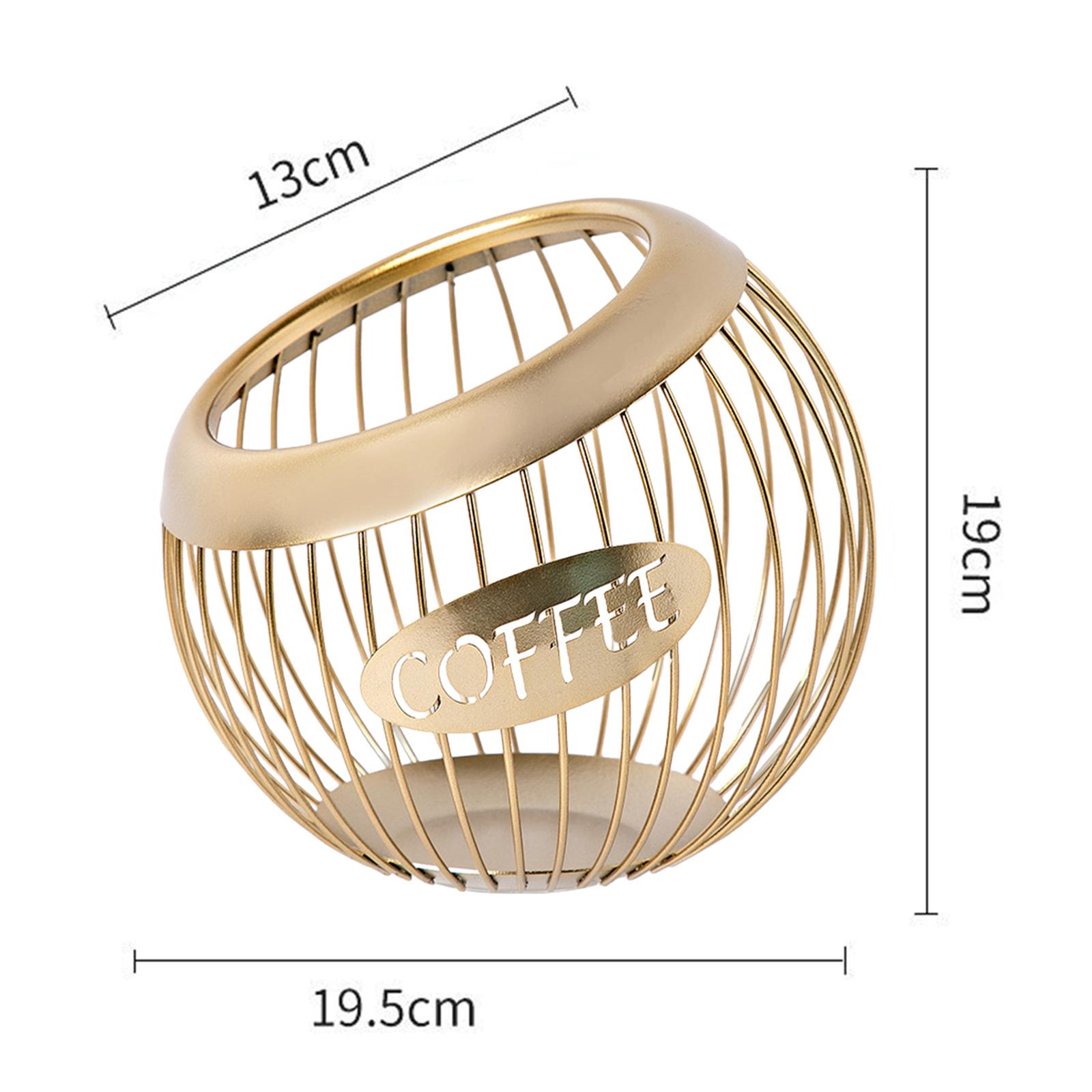 Aufbewahrungskorb für Kaffeekapseln aus Eisen, multifunktionaler Kapselhalter für Cafés, Snacks und Süßigkeiten, platzsparendes Kaffeezubehör beige