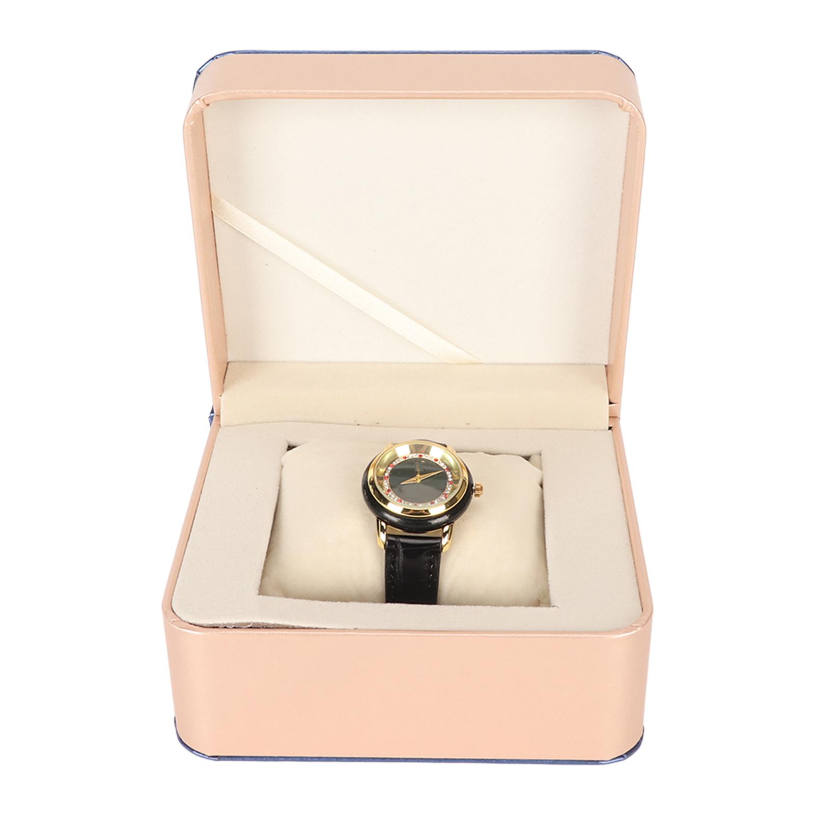 Damen Armbanduhr Quarzwerk Glas Spiegel Armbanduhr Schwarz PU Leder Legierung Zifferblatt Vintage