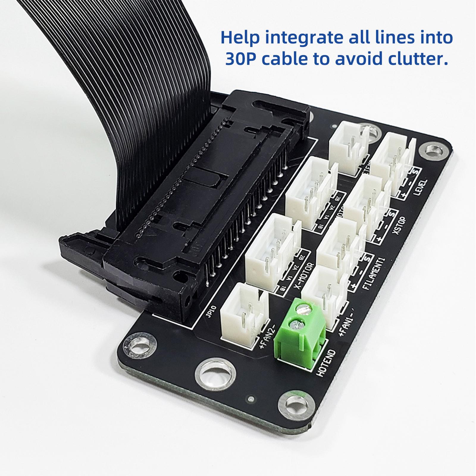 Tronxy 3D-Drucker Teile Adapterplatine mit 82cm 30-Pin Kabel Kompatibel mit XY 2 Pro X5SA Serie 3D-Drucker bunt