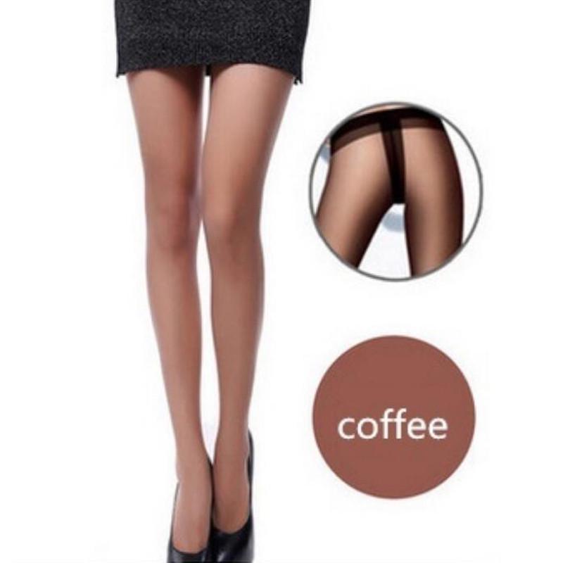 Strümpfe Sexy Damen elastische Strumpfhosen Socken unsichtbar ultradünn 4 Farben Dekor kaffeebraun