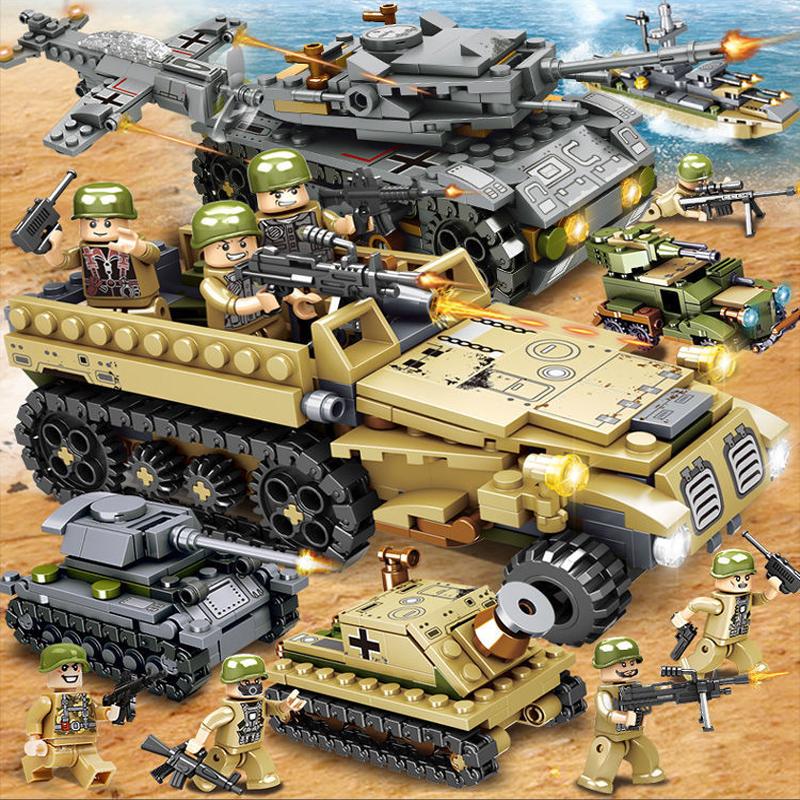 1256 Stücke Polizeistation Bausteine ​​Spielzeug für Jungen Stadt Serie Blöcke Spielzeug Lernspielzeug für Kinder ab 6 Jahren Kinder Geschenke Tank-1061Pcs