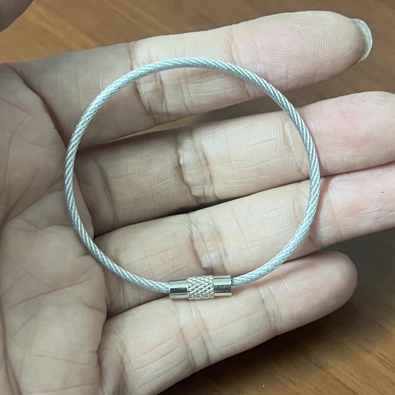 10 Stück/Los Edelstahl Drahtseil Schlüsselanhänger Draht Schlüsselanhänger Auto Kabel Schlüsselanhänger Mit Schraubverschluss Für Outdoor Wandern 10pcs