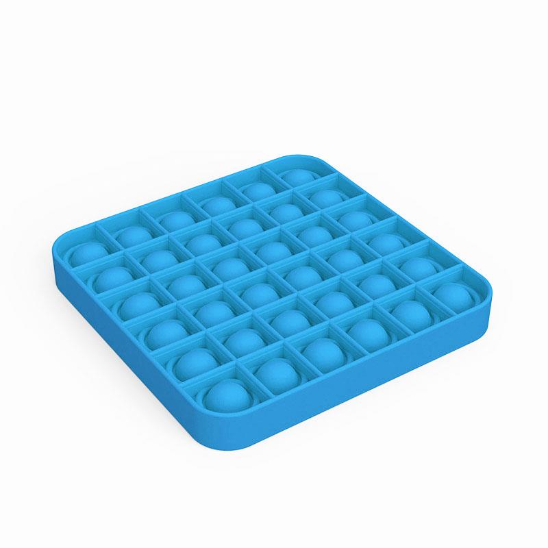 Modisch für Kinderspielzeug, Angstlinderung, Stressabbau für Erwachsene, sensorisches Spielzeug, seine Fidget-Extrusionsblase Square blau