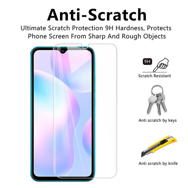 9H Glas für Xiaomi Redmi 9A 9 9C Displayschutzfolie auf Redmi Note 9 Pro gehärtetes Glas für Redmi Note 9S Note9 Pro Max Redmi Note 11 10 10S 11S 10T 11T Redmi Note 11 6.43' reinfarbig