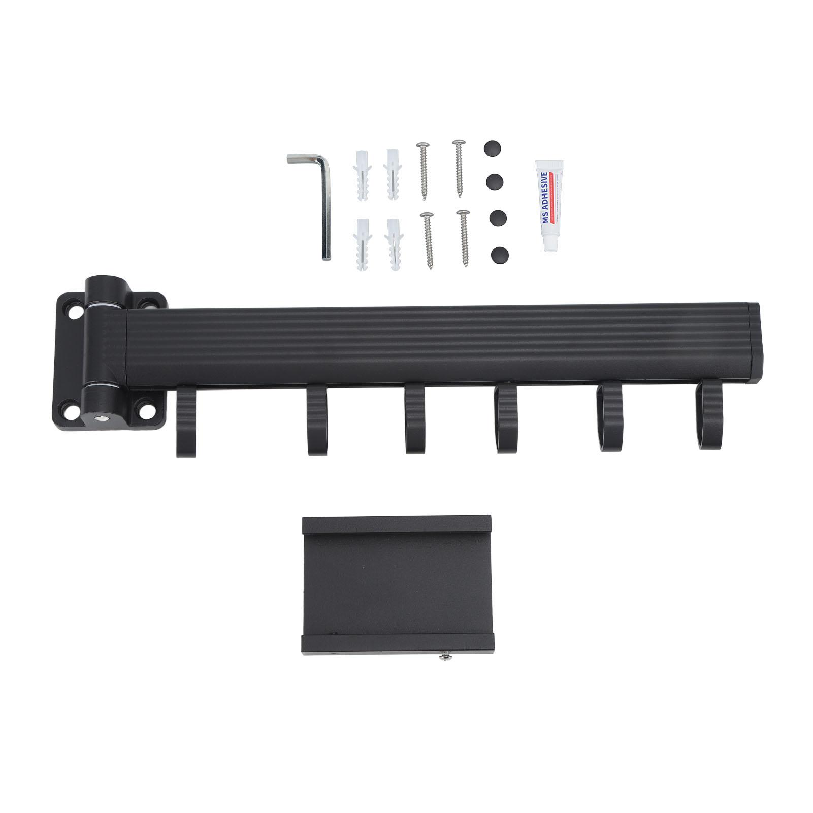 Wandmontierter Wäscheständer Ausziehbarer Wäscheständer für Balkon Schlafzimmer Schwarz