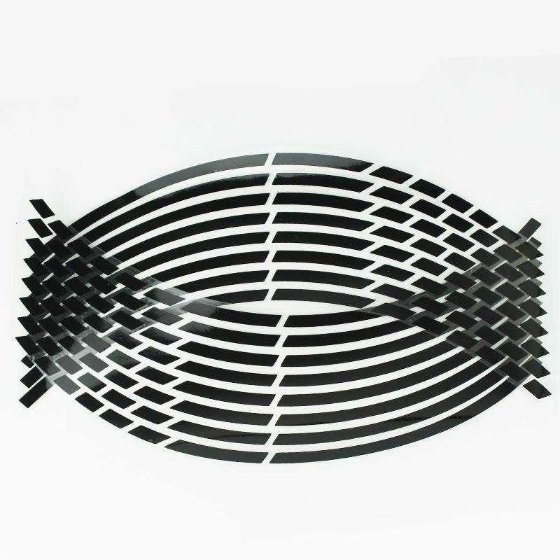 Motorrad Rad Reifen Aufkleber Streifen Reflektierende Felgenbandstreifen für Motorrad Auto Rad Reifen Aufkleber Motorrad Auto Aufkleber schwarz