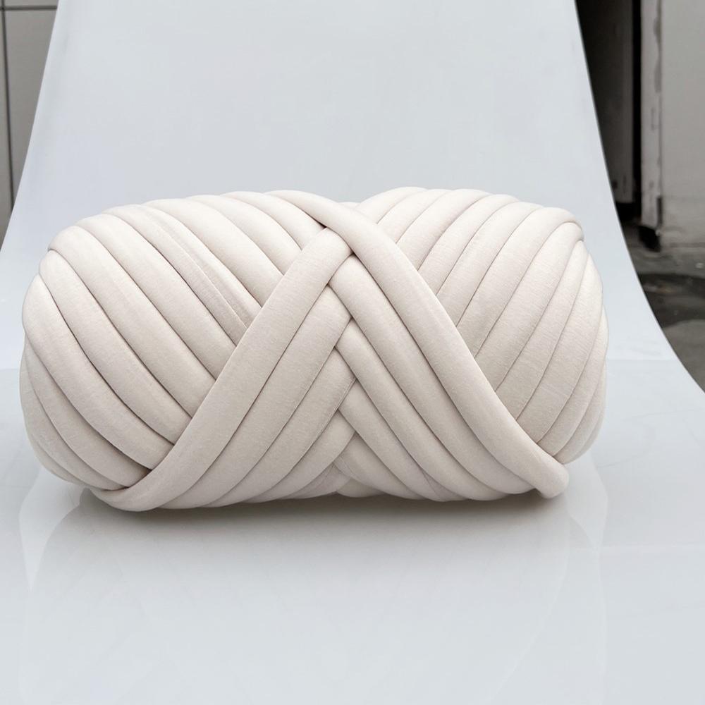 500 g dickes DIY-Garn zum Handstricken, weiches Schlauchgarn für Taschen, Riesengarn, Armstrickgarn, Körbe, Kissen, Haustiernester, Basteln 500g beige