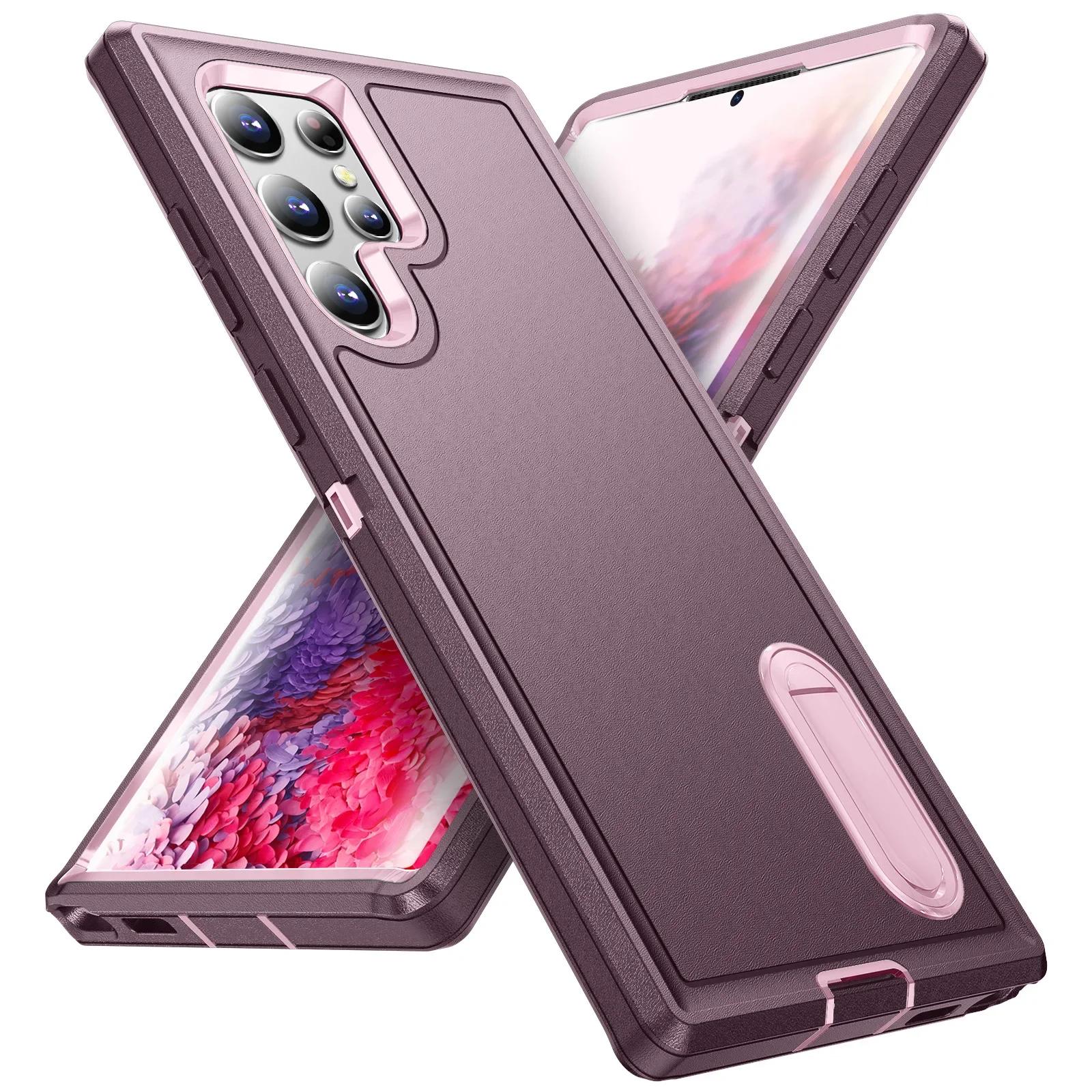 Hülle für Samsung Galaxy S24 S23 S22 Ultra plus A16 A06 A15 Heavy Duty Stoßfest Kratzfest Robuste Schutzhülle mit Ständer Samsung S22 Plus gray