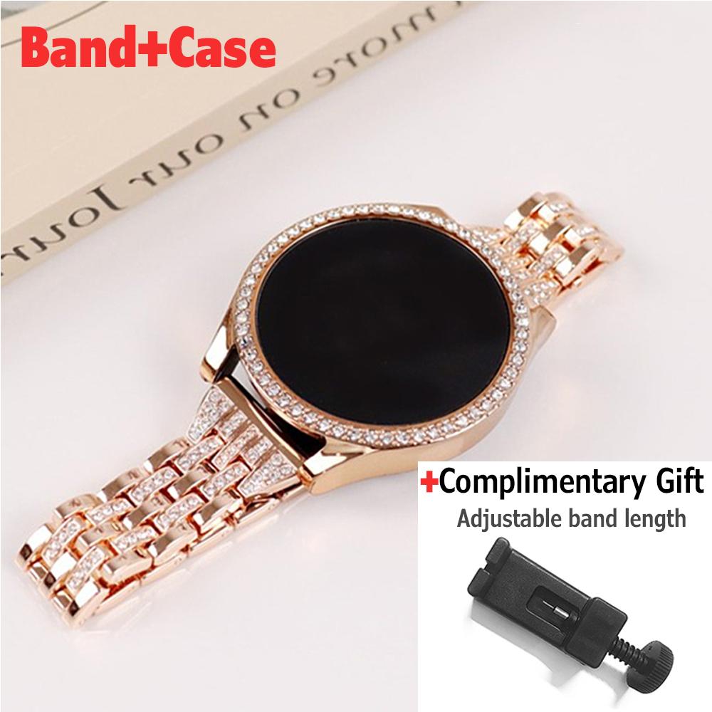 Diamantarmband + Hülle für Samsung Galaxy Watch 7 4 5 6 40 mm 44 mm Bling-Hülle + Schmuck-Edelstahlarmband für Galaxy Watch 6 5 4 Displayschutzfolie galaxy watch 4 40mm gold