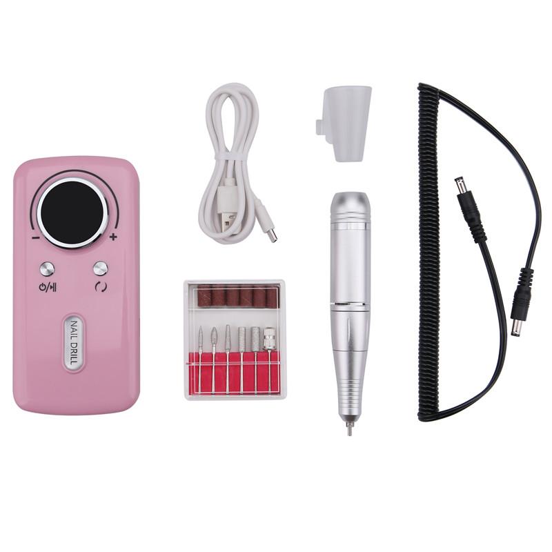 45000RPM Elektrische Nagel Bohrer Maschine Wiederaufladbare Maniküre Maschine Mit LCD Display Tragbare Akku-bohrschrauber Set Nail art Werkzeuge