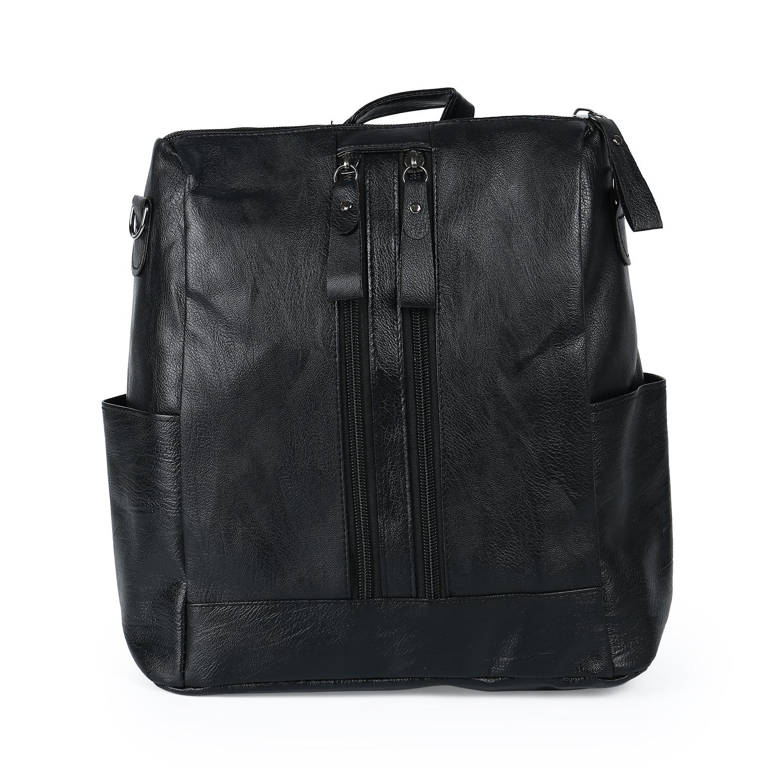 Rucksack Großes Fassungsvermögen Damen Reisetasche Modische Damenmode Tasche Trendiger Lässiger Modischer Weiches Leder Umhängetasche Rucksack schwarz