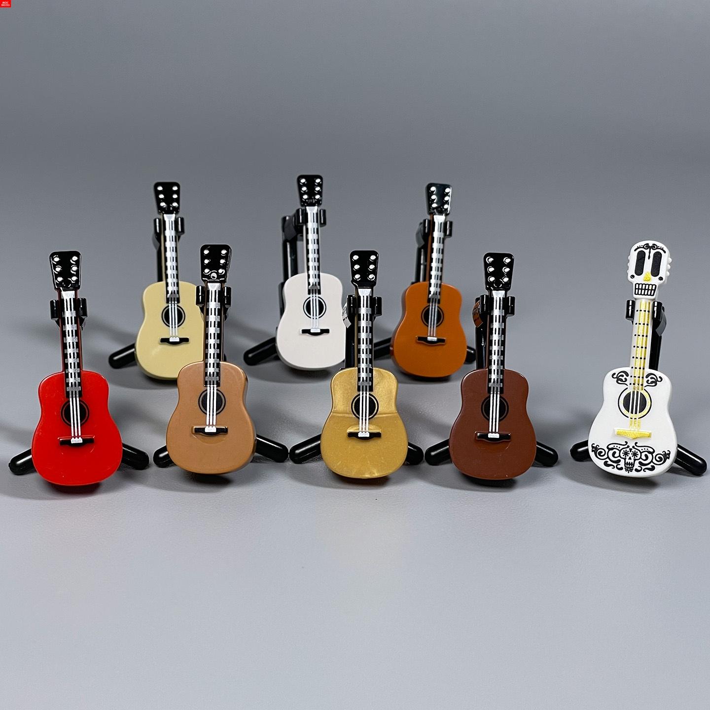 MOC Bausteine Gitarrenständer 4cm Figur Musikinstrumente Bausteine DIY Puppen Spielzeug Ideal für Kinder Geschenke