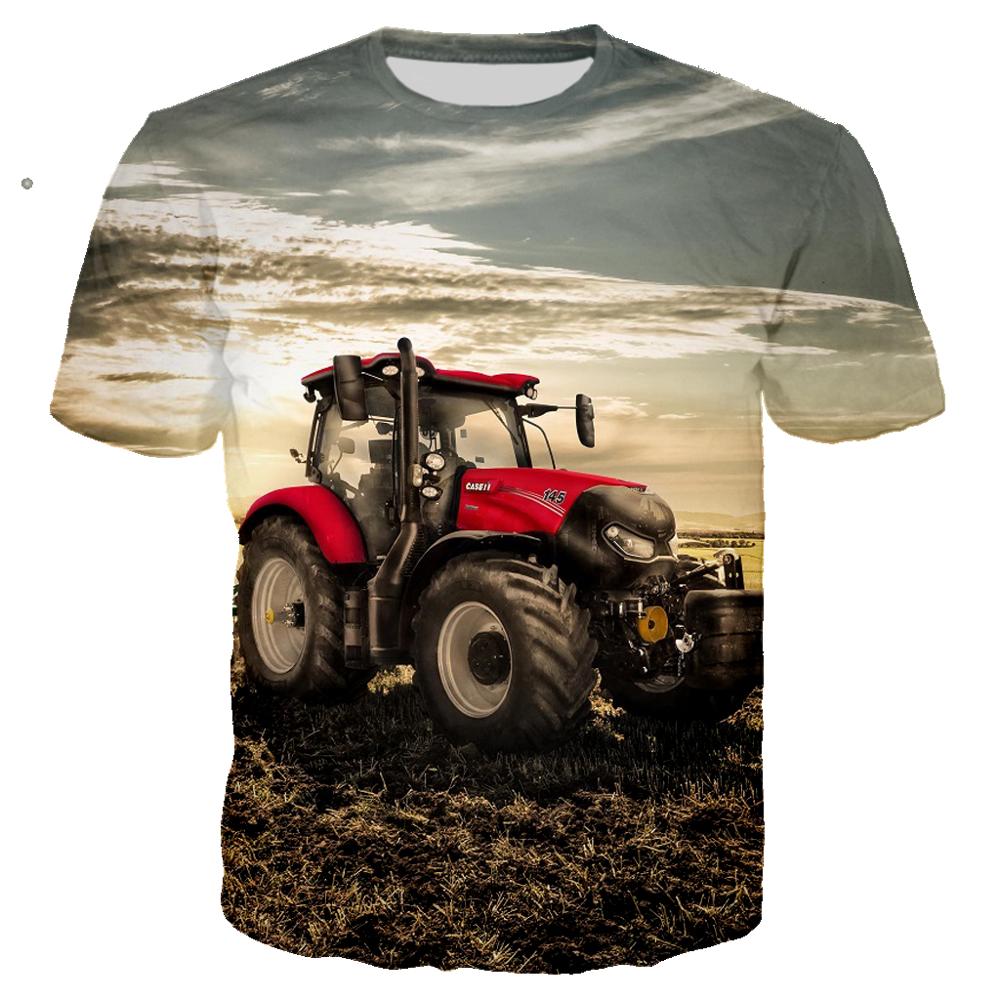 Shirt Kinder Junge Jungen Traktor | 3D-T-Shirts für Kinder Junge | Kinderbekleidung Jungen - 3d 120 beige