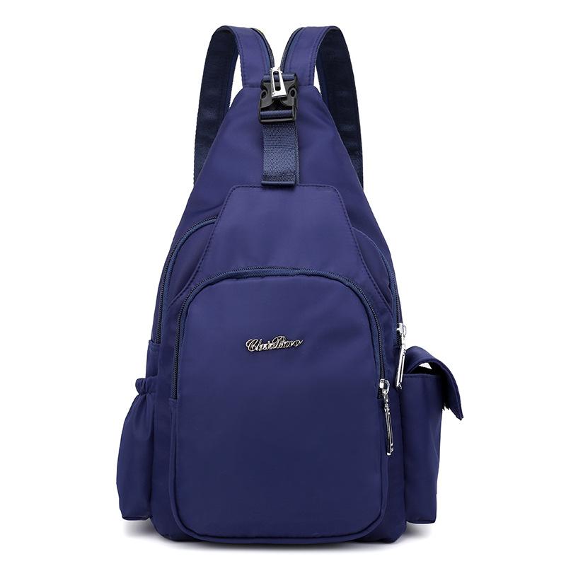 Frauen Sommer Rucksack Wasserdichte Nylon Brust Tasche Neue Weibliche Tasche Mama Tasche Sport Eine Schulter Kreuz-zurück Reise Kleine rucksack dunkelblaue